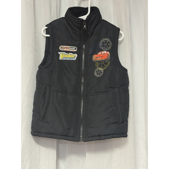 Disney Other - Disney Pixar Cars Lightning McQueen Kids Puffer Vest Size 5t Jacket Outerwear
